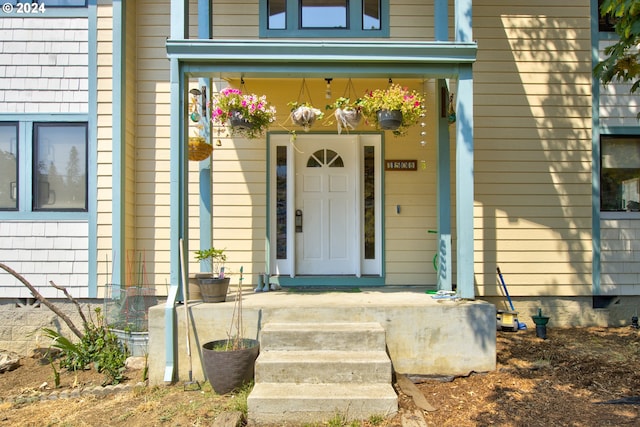 view of doorway to property