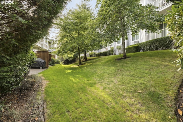 view of yard featuring a balcony