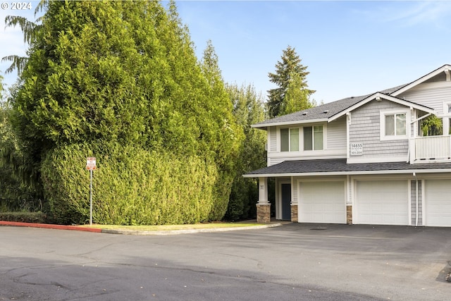 view of front of house with a garage