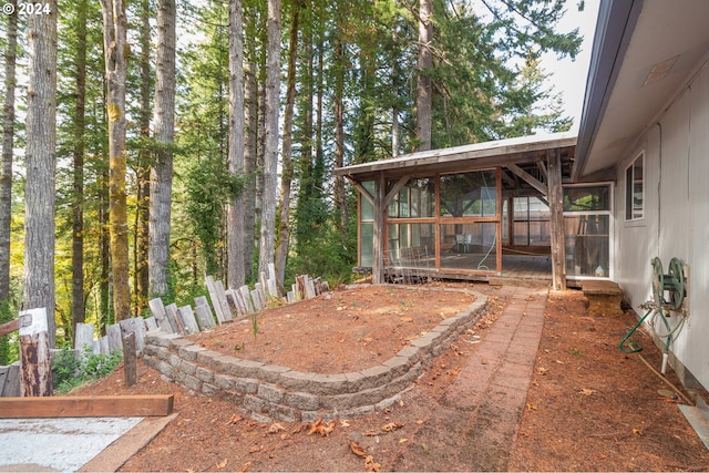 exterior space with a sunroom