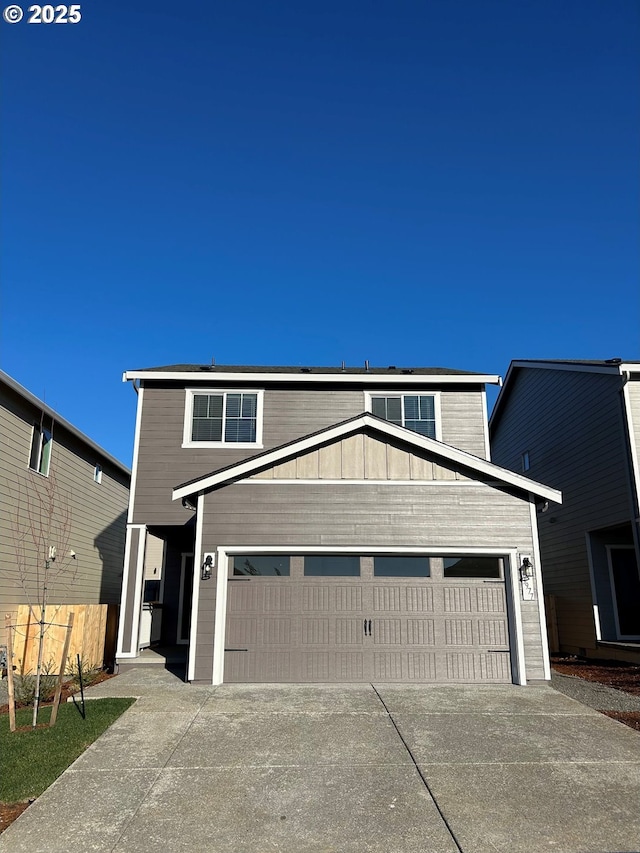 view of property featuring a garage