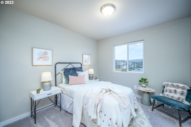 bedroom with carpet