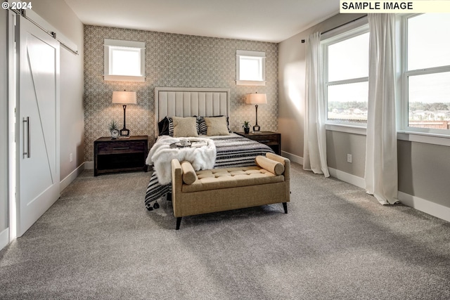 bedroom with carpet floors