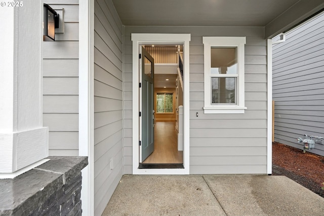 interior space with light hardwood / wood-style flooring