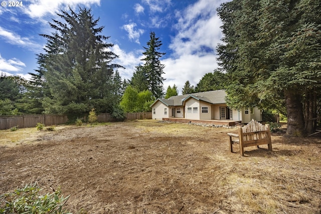 view of yard featuring a deck