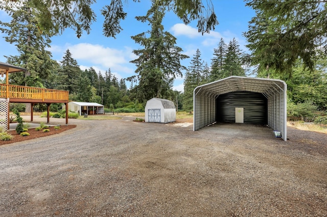 exterior space with a carport