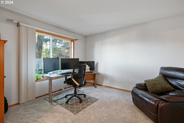 view of carpeted office space