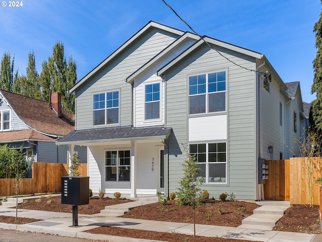 7471 N New York Ave Unit 3, Portland, OR 97203 - view of front of property with a porch and fence