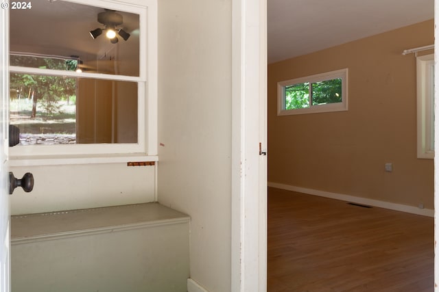 interior space with wood-type flooring and a wealth of natural light