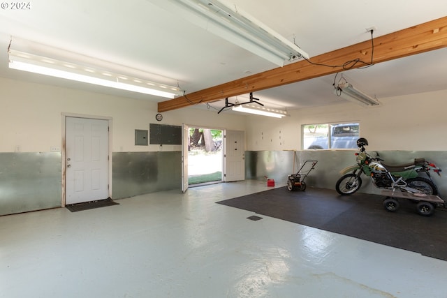 garage featuring electric panel