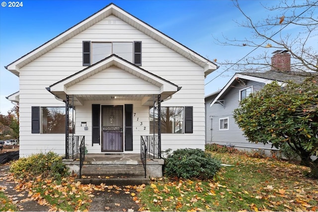 bungalow-style home with a porch