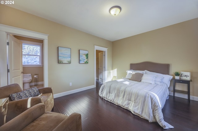 bedroom featuring dark hardwood / wood-style floors