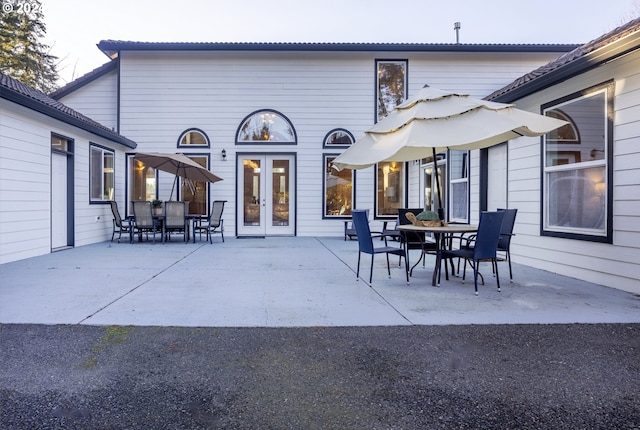 view of patio featuring french doors