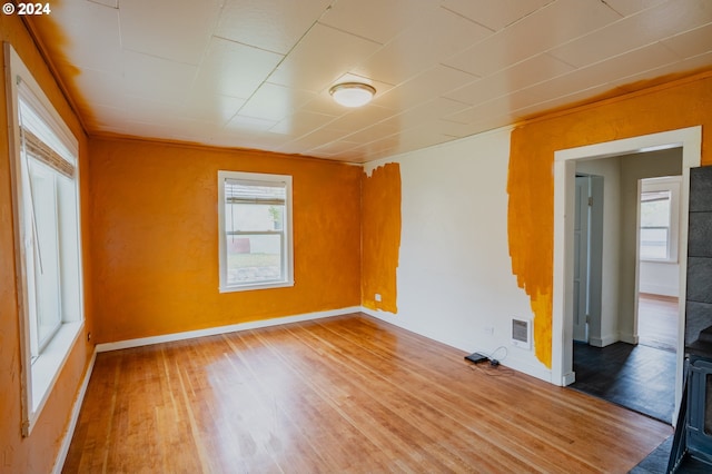 empty room featuring hardwood / wood-style floors and a wealth of natural light