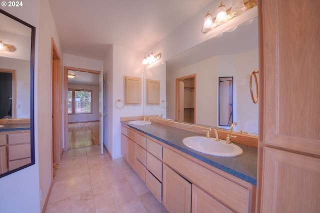 bathroom featuring vanity and tile patterned floors