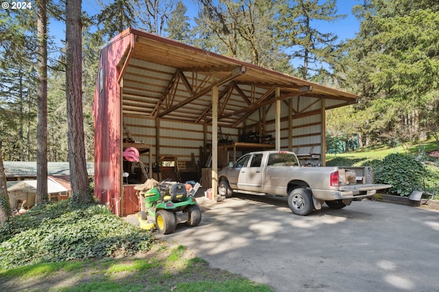 view of car parking with a carport