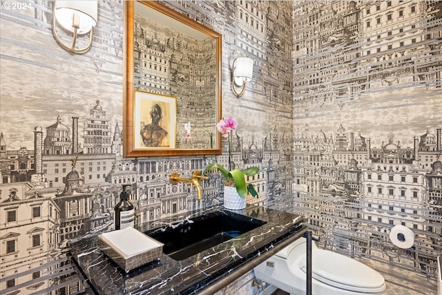 bathroom featuring sink and toilet