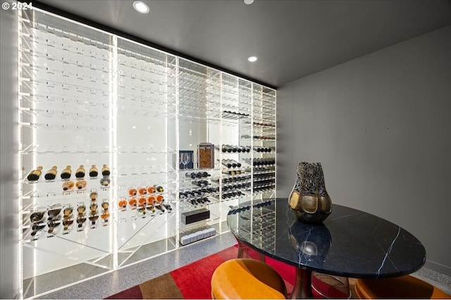 view of wine cellar