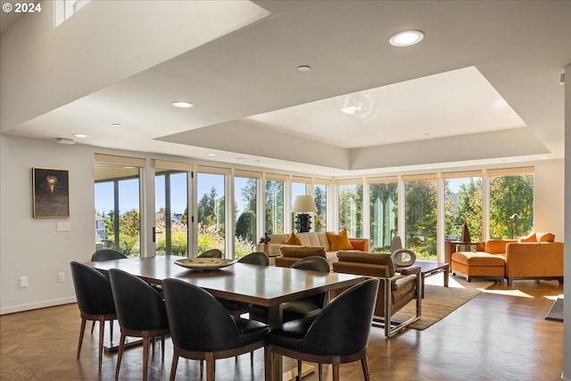 1933 Highlands Loop, Lake Oswego, OR 97034 - dining area with a raised ceiling, plenty of natural light, and recessed lighting