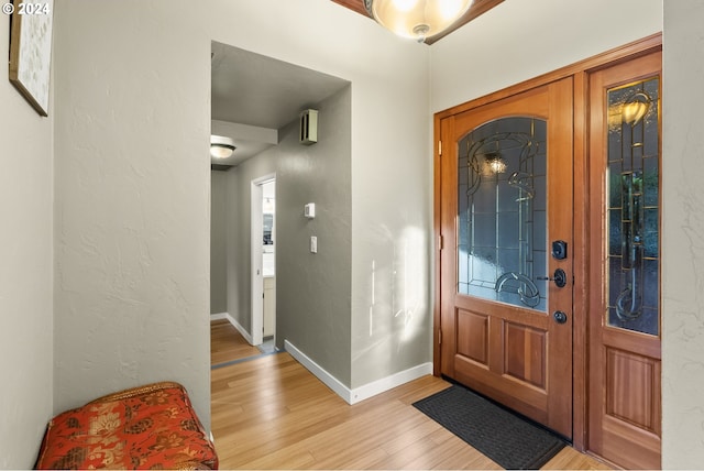 entrance foyer featuring light hardwood / wood-style floors