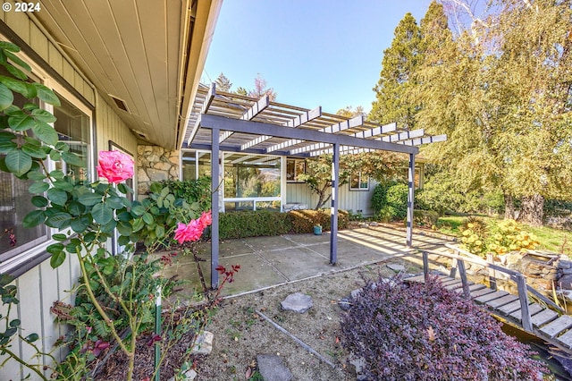 view of patio with a pergola