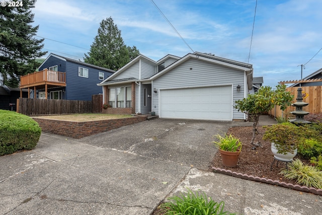 view of front of home with a garage