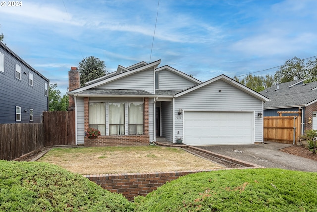 view of front facade with a garage