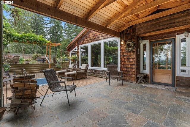 view of patio featuring outdoor lounge area