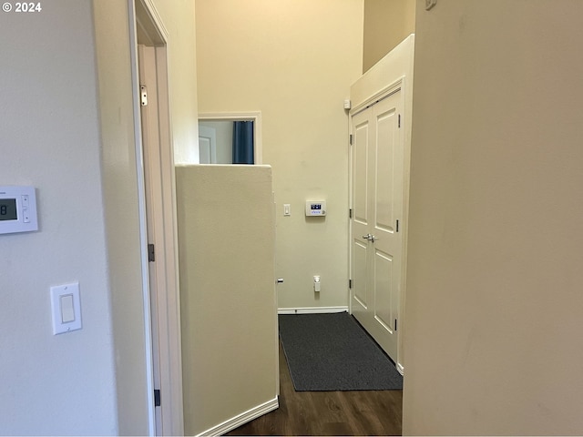 hall featuring dark hardwood / wood-style flooring