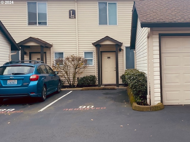 entrance to property with a garage