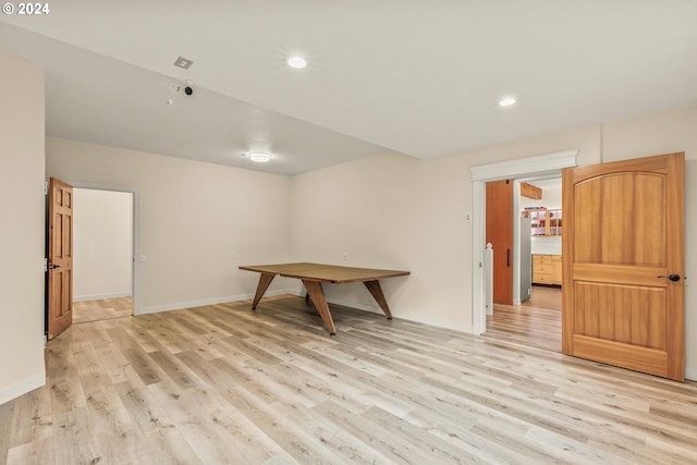 dining room with light wood-type flooring