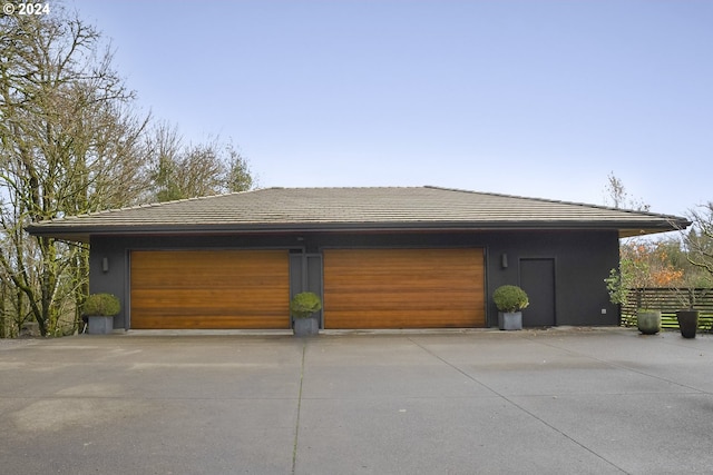 view of garage