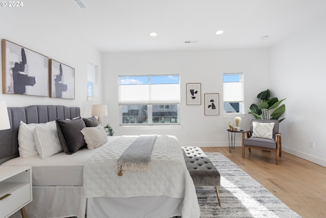 bedroom featuring light hardwood / wood-style flooring