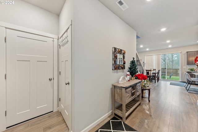 entryway featuring light hardwood / wood-style floors