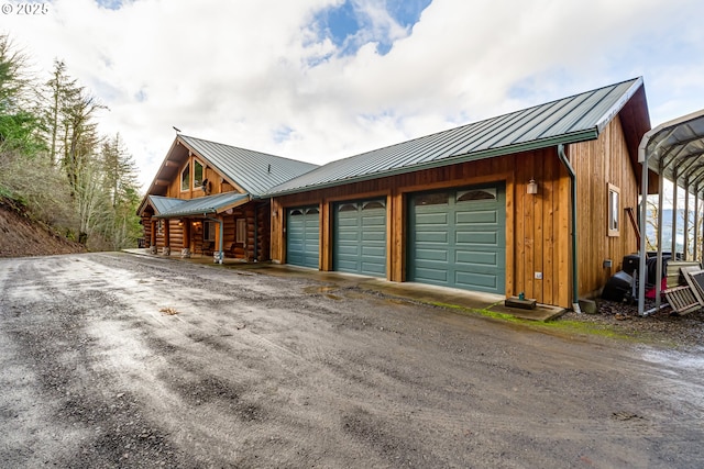 view of garage