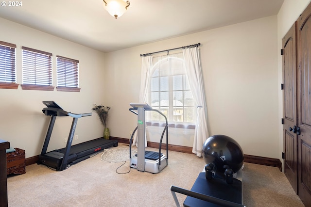 4974 W 44th Ave, Eugene, OR 97405 - workout area with carpet flooring, plenty of natural light, and baseboards