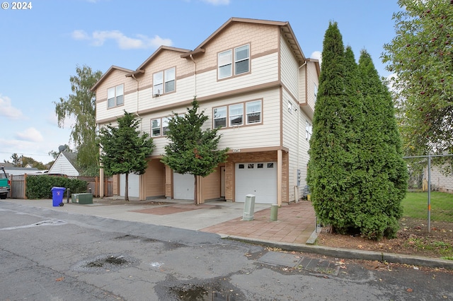 view of property featuring a garage