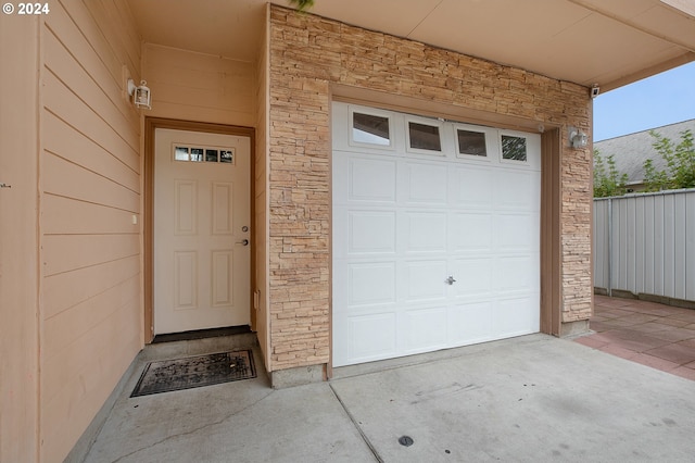 view of garage