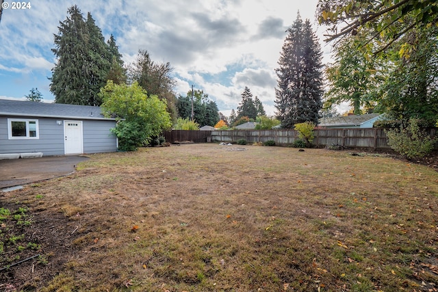 view of yard featuring a patio