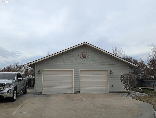 view of garage