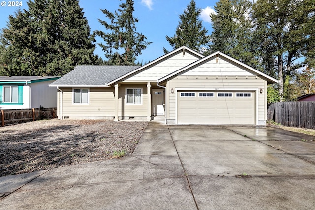 ranch-style house with a garage