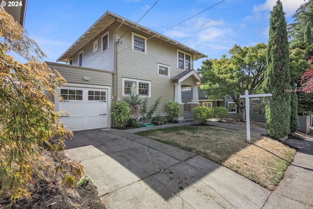 exterior space featuring a garage