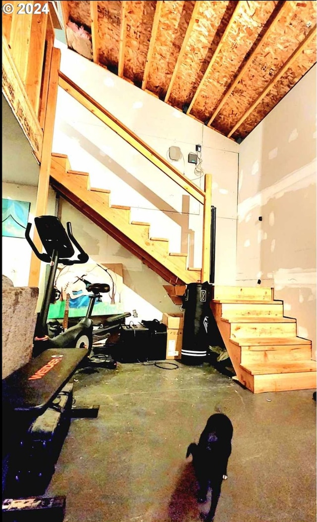 basement with stairway