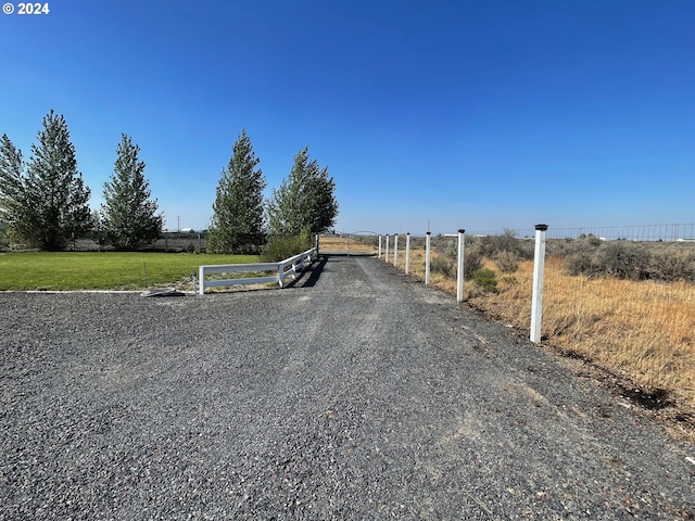 view of street with a rural view