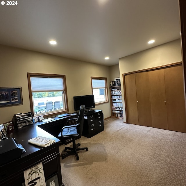 81890 S Fork Walla Walla Riv Rd, Milton-Freewater, OR 97862 - office featuring healthy amount of natural light, light colored carpet, and recessed lighting