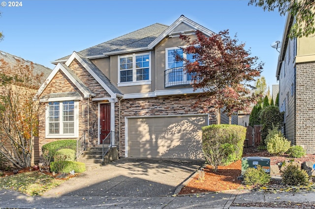 view of front of house featuring a garage