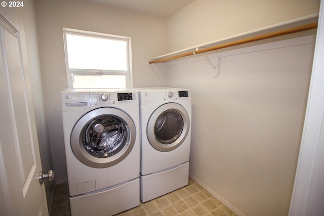 washroom featuring independent washer and dryer