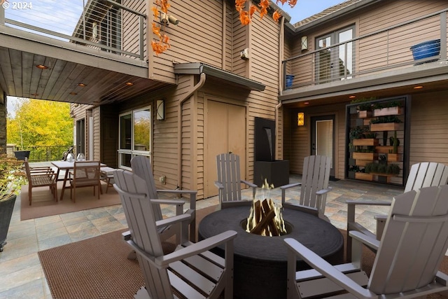 view of patio with a balcony