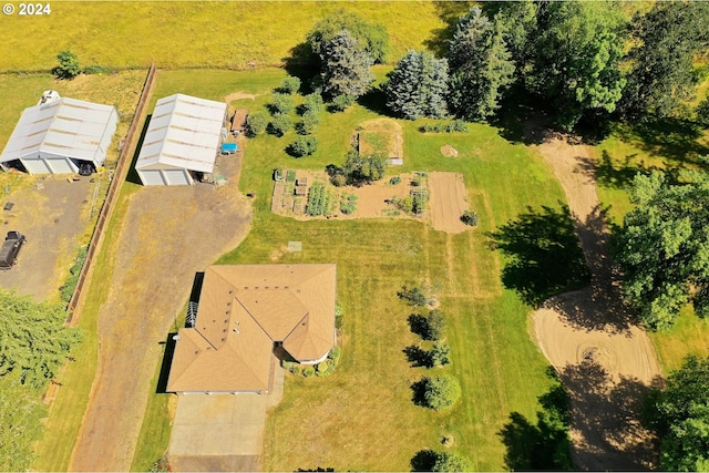 bird's eye view with a rural view