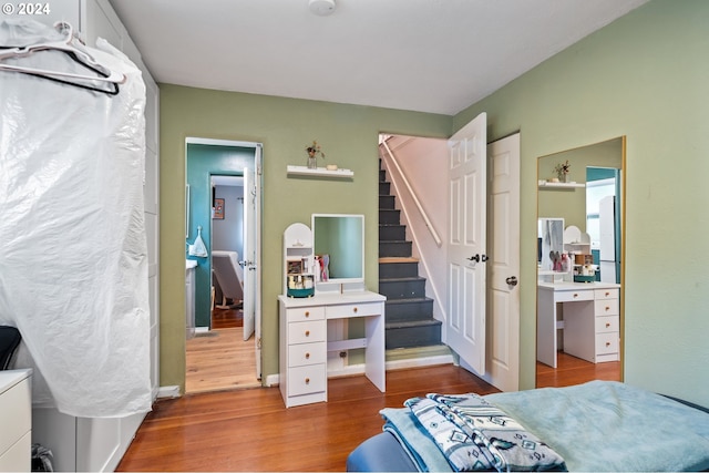 bedroom featuring light hardwood / wood-style floors